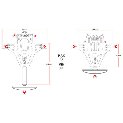 HIGHSIDER Akron-RS Pro | Kennzeichenhalter mit Beleuchtung | E-Nummer | passend für Ducati Panigale V4 / S / R (2018-2024) & Panigale V2 (2020-2024) & Streetfighter V4 (2020-2024) - Modelle