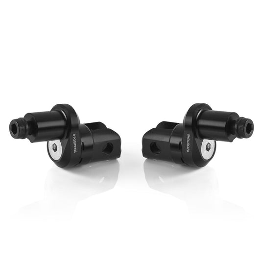 Rizoma Fußrastenmontage - KIT | Fahrer (Ø 18 mm) | Exzentrisch Verstellbar | ABE | PAAR | Schwarz eloxiert