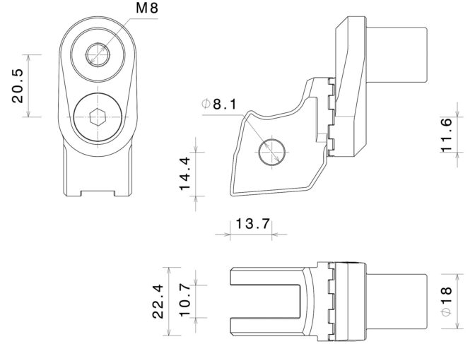 Rizoma Fußrastenmontage - KIT | Fahrer (Ø 22 mm) | Exzentrisch Verstellbar | ABE | PAAR | Schwarz eloxiert