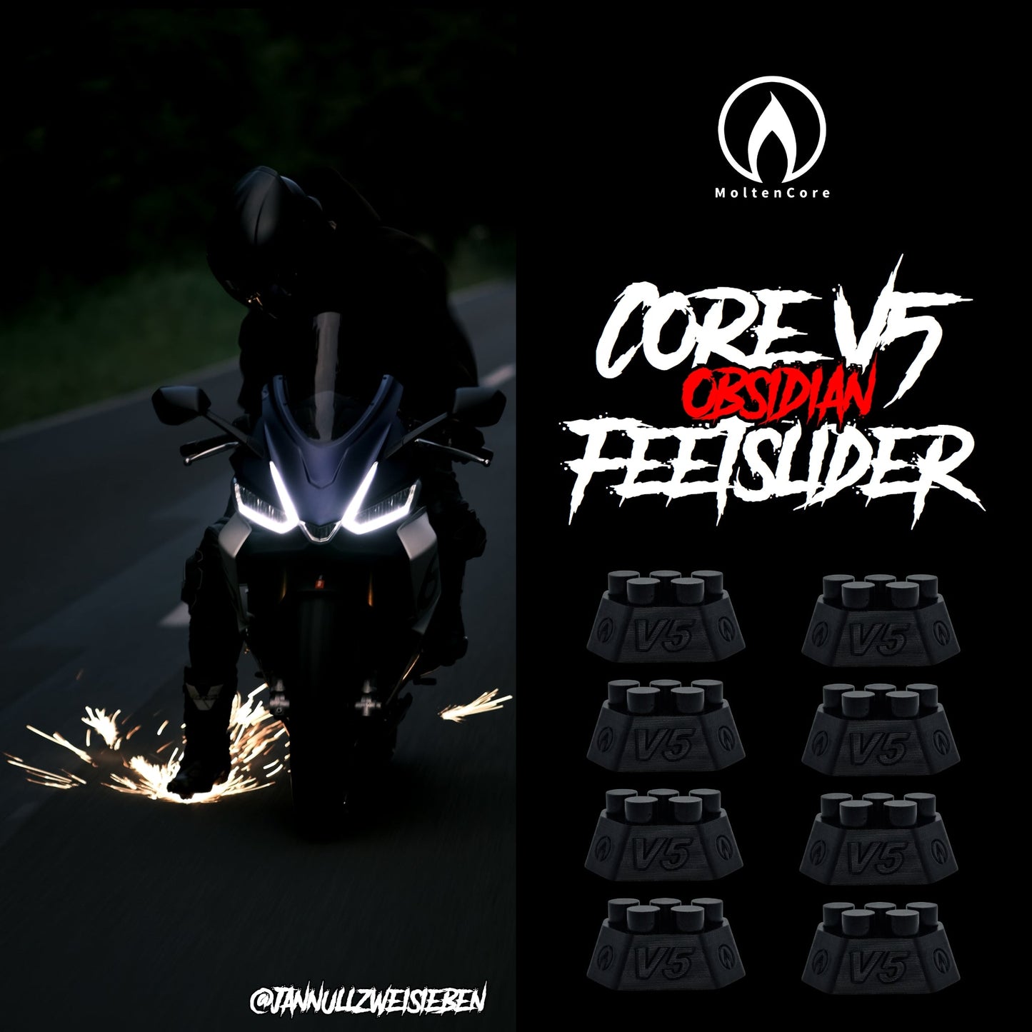 MoltenCore | CoreV5 Obsidian | Fußschleifer | Feetslider