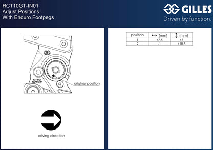 Gilles Fußrastenanlage RCT10GT | verstellbar | BLACK-GREY | passend für Indian FTR 1200 / S / R - Modelle (2019-)