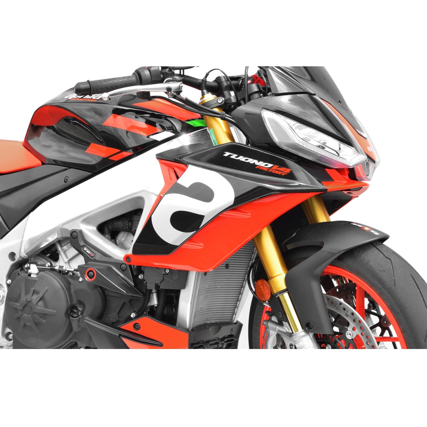 Top Block Racing Sturzpads | PAAR | passend für Aprilia Tuono V4 1100 / Factory - Modelle (2021-2024)