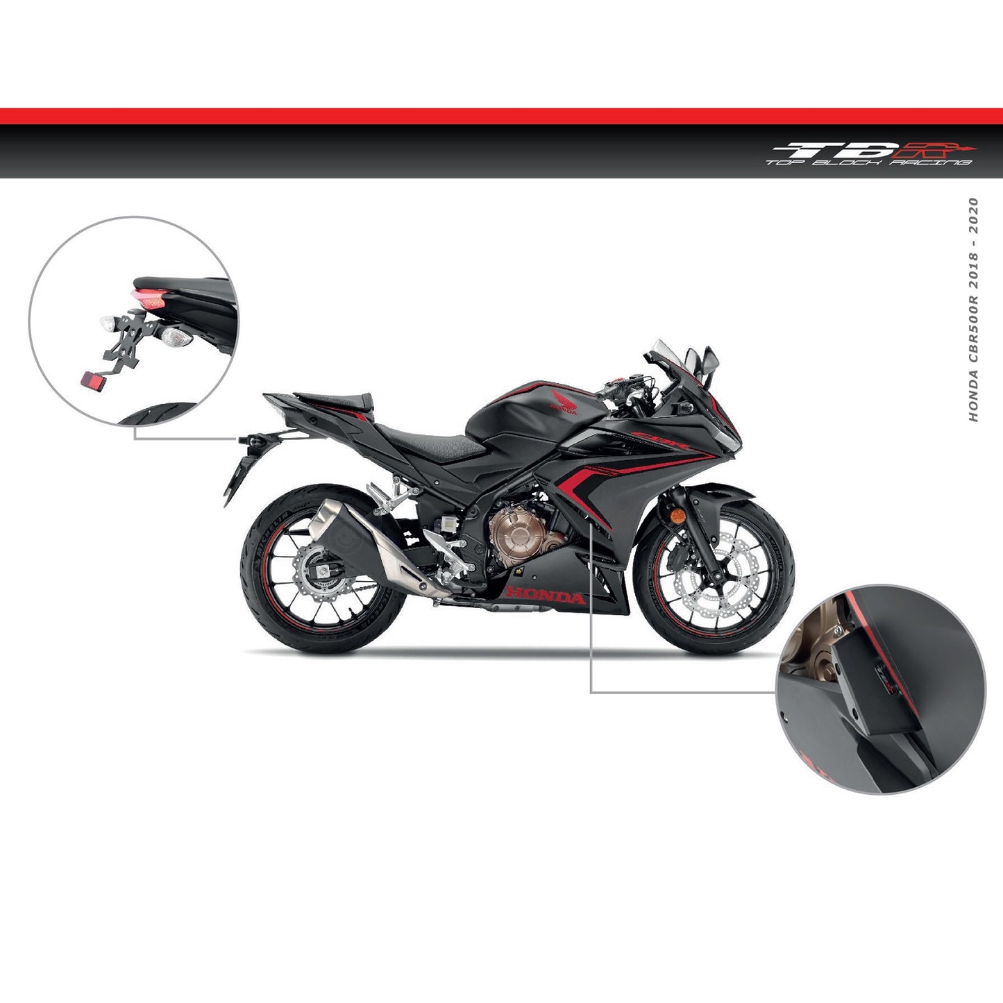 Top Block Racing Sturzpads | PAAR | passend für Honda CBR 500 R - Modelle (2019-2023)