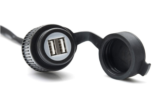 SW-Motech USB-Doppel-Ladebuchse mit Kabelbaum | 2.000 mA. 12 V.