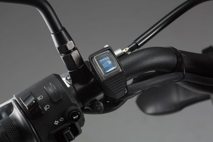 SW-Motech EVO Fernlicht-Schalter für Cockpit | Für Fernscheinwerfer. Blau leuchtend.