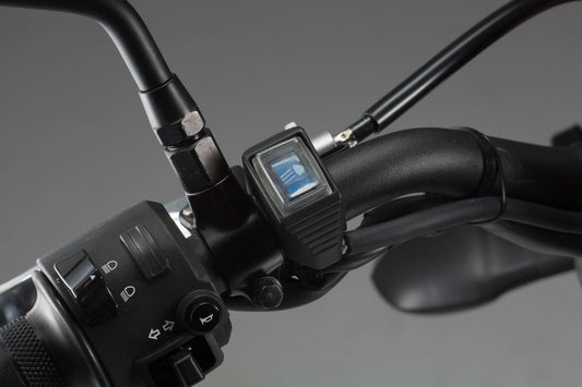 SW-Motech EVO Fernlicht-Schalter für Cockpit | Für Fernscheinwerfer. Blau leuchtend.