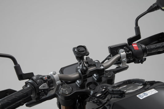 SW-Motech Universal Navi-Kit mit T-Lock Halter Smartphone | Inkl. 2" Klemmarm. Für Lenker/ Spiegelgewinde.