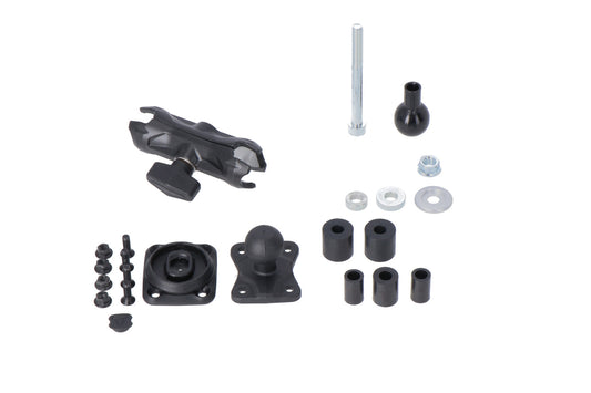 SW-Motech Universal Navi-Kit mit T-Lock Halter Smartphone | Inkl. 2" Klemmarm. Für Lenker/ Spiegelgewinde.