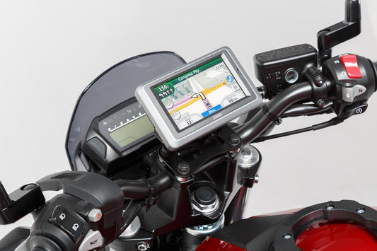 SW-Motech Universal Navi-Kit T-Lock Halter Smartphone groß | Inkl. 2" Klemmarm. Für Lenker/ Spiegelgewinde.