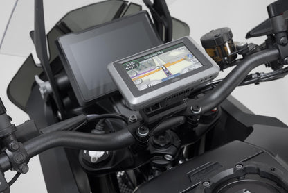 SW-Motech Navi-Halter am Lenker | Schwarz. KTM 1290 Super Adventure (21-).