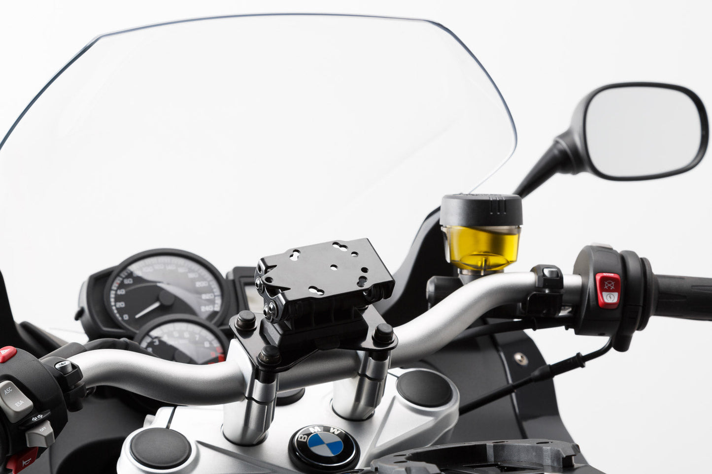 SW-Motech Navi-Halter am Lenker | Schwarz. BMW F800R, F800GT, Husqvarna TR650.