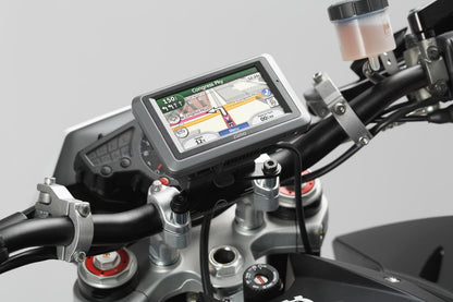 SW-Motech Navi-Halter am Lenker | Schwarz. BMW F800R, F800GT, Husqvarna TR650.
