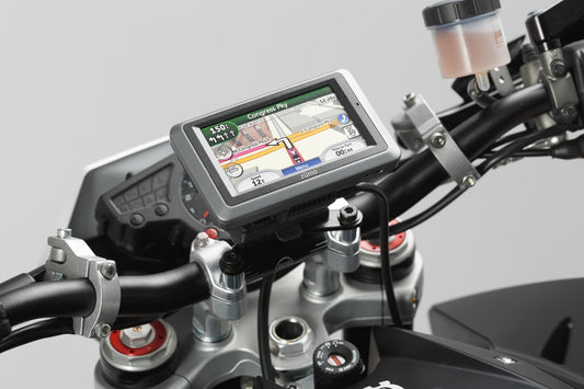 SW-Motech Navi-Halter am Lenker | Schwarz. BMW F800R, F800GT, Husqvarna TR650.