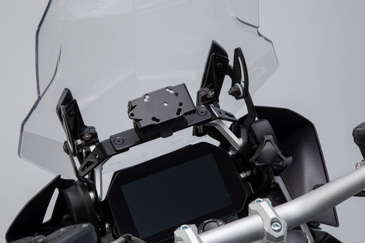 SW-Motech Navi-Halter am Lenker | Schwarz. Modelspezifisch.