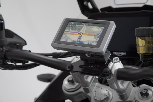SW-Motech Navi-Halter am Lenker | Schwarz. Honda / Suzuki / Triumph-Modelle.