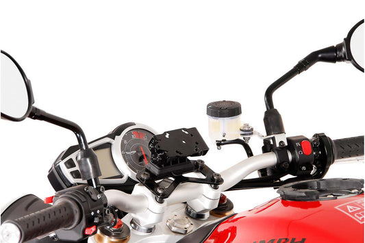 SW-Motech Navi-Halter am Lenker | Schwarz. Triumph Speed Triple 1050 (10-).