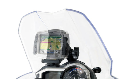 SW-Motech Navi-Halter im Cockpit | Schwarz. Triumph Tiger 800/800 XC, XR (10-17).