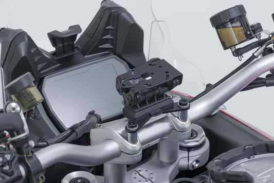 SW-Motech Navi-Halter am Lenker | Schwarz. Ducati Multistrada 1200/ 950/ 1260/ V2.