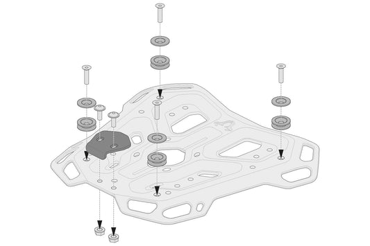 SW-Motech Adapterkit für ADVENTURE-RACK Gepäckträger | Für TRAX ADV/ION/EVO. Schwarz.