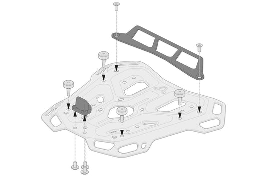 SW-Motech Adapterkit für ADVENTURE-RACK Gepäckträger | Für Givi/Kappa Monolock. Schwarz.