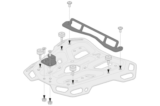 SW-Motech Adapterkit für ADVENTURE-RACK Gepäckträger | Für Shad. Schwarz.