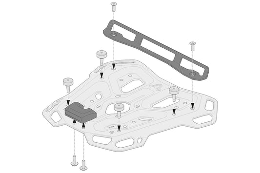 SW-Motech Adapterkit für ADVENTURE-RACK Gepäckträger | Für Shad 2. Schwarz.