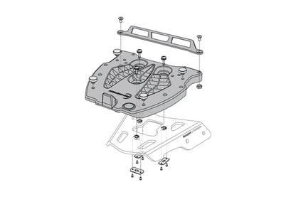 SW-Motech Adapterplatte für ALU-RACK Gepäckträger | Für Givi/Kappa Monolock. Schwarz.