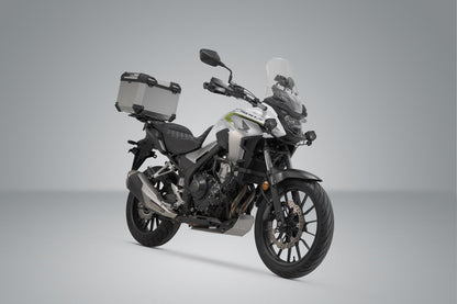 SW-Motech TRAX ADV Topcase-System | Silbern. Honda CB500X, CB500F, CBR500R, NX500.