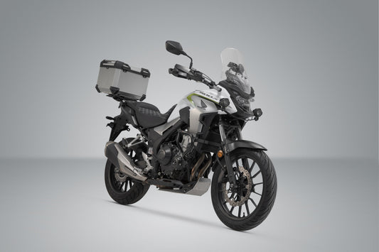 SW-Motech TRAX ADV Topcase-System | Silbern. Honda CB500X, CB500F, CBR500R, NX500.