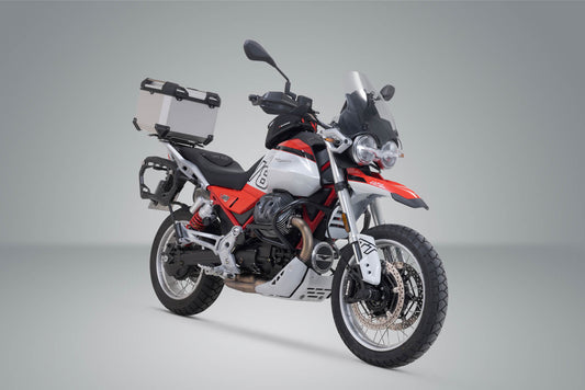 SW-Motech TRAX ADV Topcase-System | Silbern. Moto Guzzi V85 TT (24-).