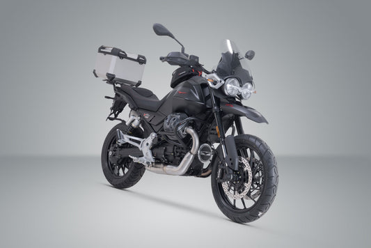 SW-Motech TRAX ADV Topcase-System | Silbern. Moto Guzzi V85 Strada (24-).