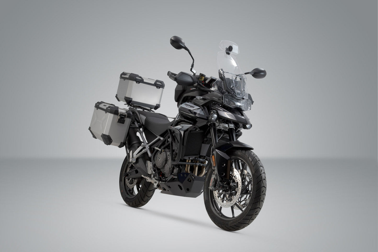 SW-Motech Adventure Set TRAX ADV | Silbern. Triumph Tiger 900/GT/Rally/Pro (19-23).
