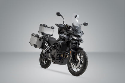SW-Motech Adventure Set TRAX ADV | Silbern. Triumph Tiger 900/GT/Rally/Pro (19-23).