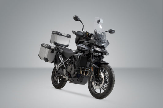 SW-Motech Adventure Set TRAX ADV | Silbern. Triumph Tiger 900/GT/Rally/Pro (19-23).
