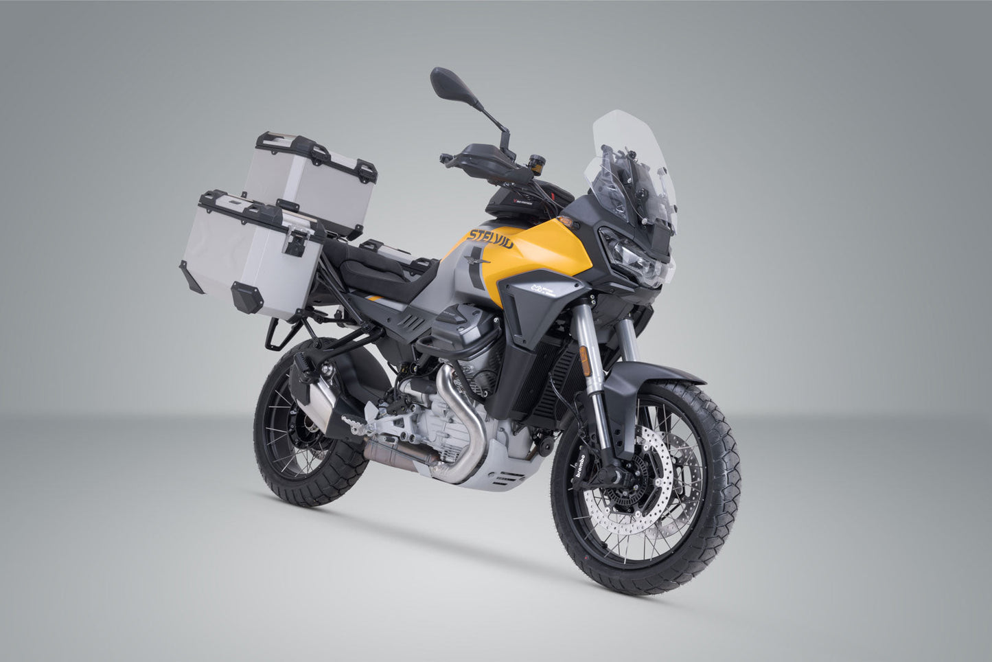 SW-Motech Adventure Set TRAX ADV | Silbern. Moto Guzzi Stelvio (23-).