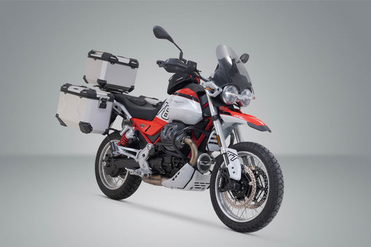 SW-Motech Adventure Set TRAX ADV | Silbern. Moto Guzzi V85 TT (24-).