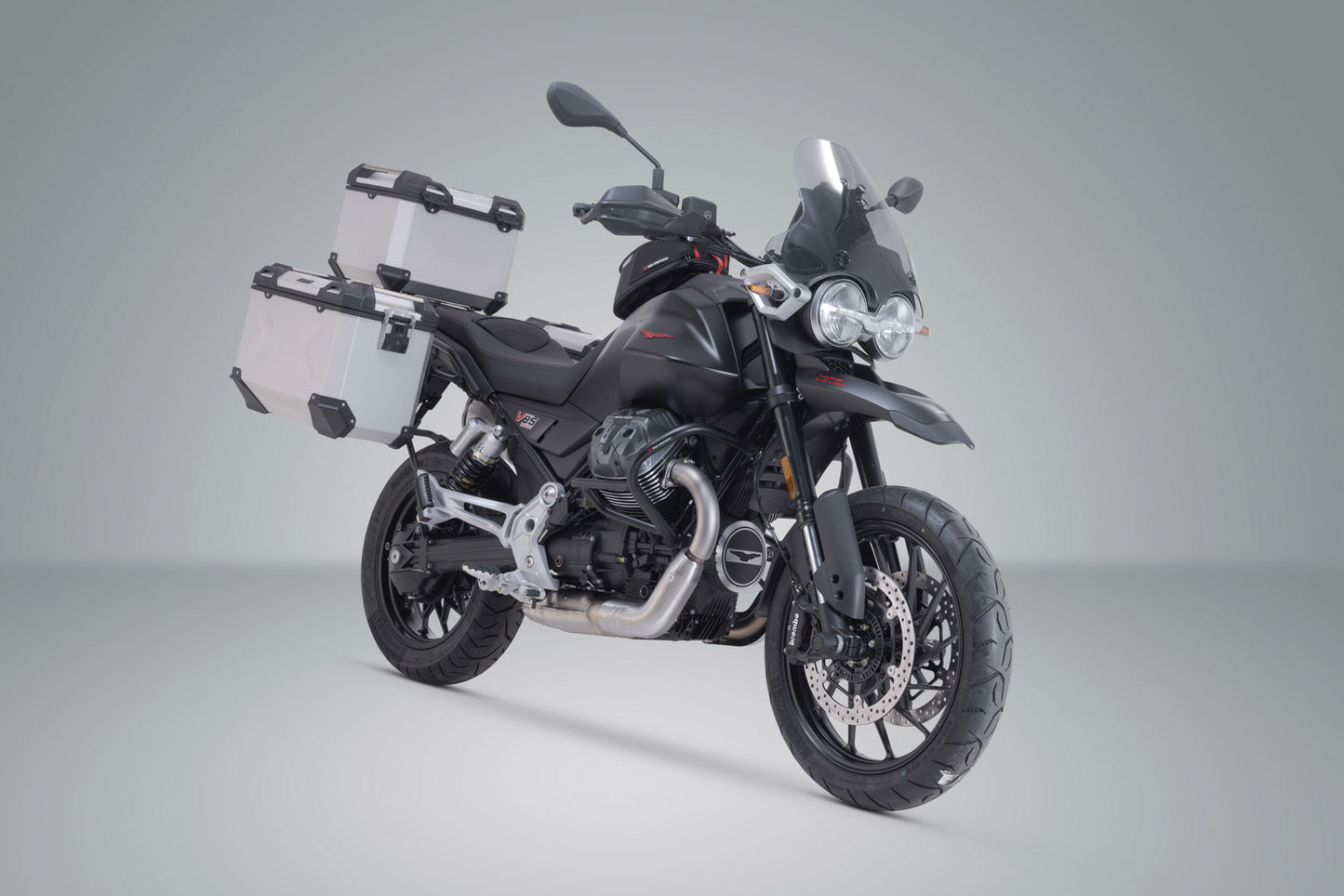 SW-Motech Adventure Set TRAX ADV | Silbern. Moto Guzzi V85 Strada (24-).