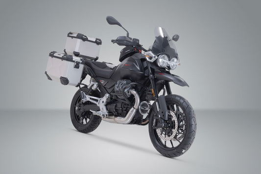 SW-Motech Adventure Set TRAX ADV | Silbern. Moto Guzzi V85 Strada (24-).
