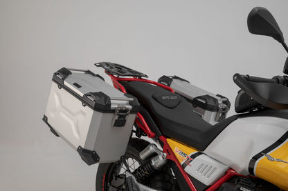 SW-Motech Adventure Set TRAX ADV | Silbern. Moto Guzzi V85 TT (19-23).