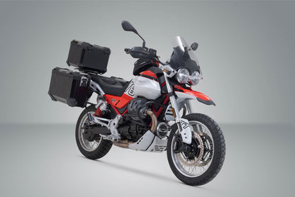 SW-Motech Adventure Set TRAX ADV | Silbern. Moto Guzzi V85 TT (19-23).