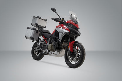 SW-Motech Adventure Set TRAX ADV | Silbern. Ducati Multistrada V4 (20-).