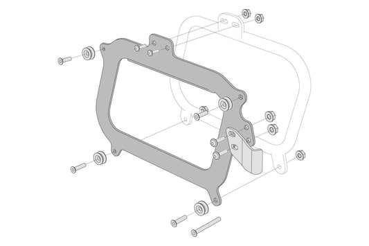 SW-Motech Adapterkit für Givi Kofferträger | Für TRAX ADV/EVO. Montage von 2 Koffern.