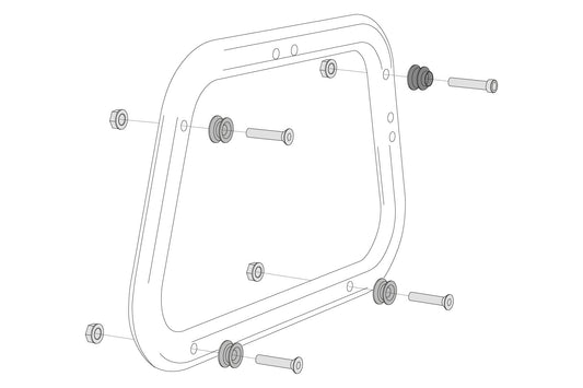 SW-Motech Adapterkit für EVO Kofferträger | Für Hepco & Becker. Montage: 2 Kunststoff-Koffer.