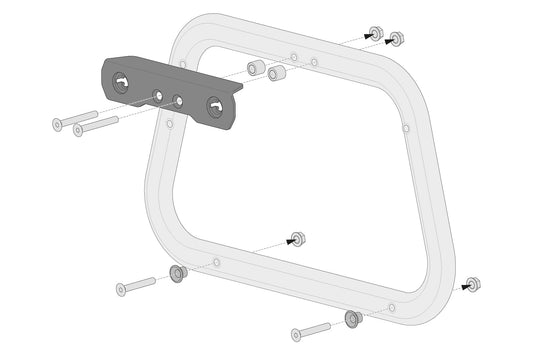 SW-Motech Adapterkit für PRO/EVO Seitenträger | Für Givi Trekker Dolomiti. Montage von 2 Koffern.