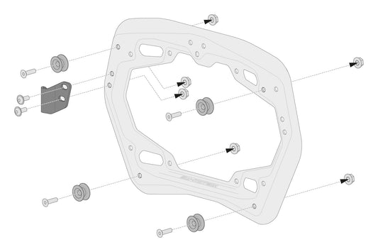 SW-Motech Adapterkit für PRO Seitenträger | Für TRAX, NANUK Seitenkoffer. Für 2 Koffer.