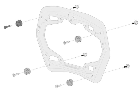 SW-Motech Adapterkit für PRO Seitenträger | Für AERO ABS Seitenkoffer. Montage von 2 Koffern.