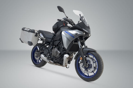 SW-Motech TRAX ADV Alukoffer-System | Silbern. 37/37 l. Yamaha MT-07 Tracer (16-).