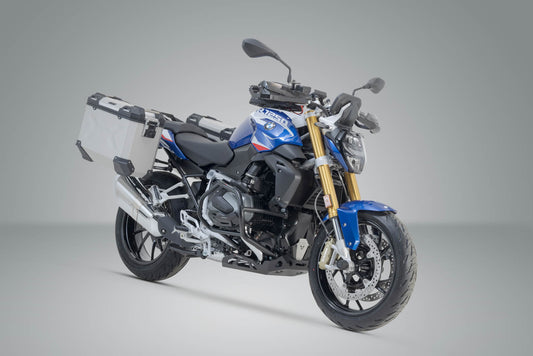 SW-Motech TRAX ADV Alukoffer-System | Silbern. 37/37 l. BMW R 1200 R/RS, R 1250 R/RS.