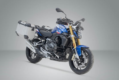 SW-Motech TRAX ADV Alukoffer-System | Silbern. 45/45 l. BMW R 1200 R/RS, R 1250 R/RS.