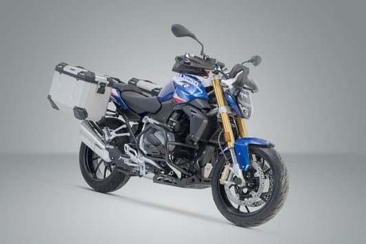 SW-Motech TRAX ADV Alukoffer-System | Silbern. 45/45 l. BMW R 1200 R/RS, R 1250 R/RS.